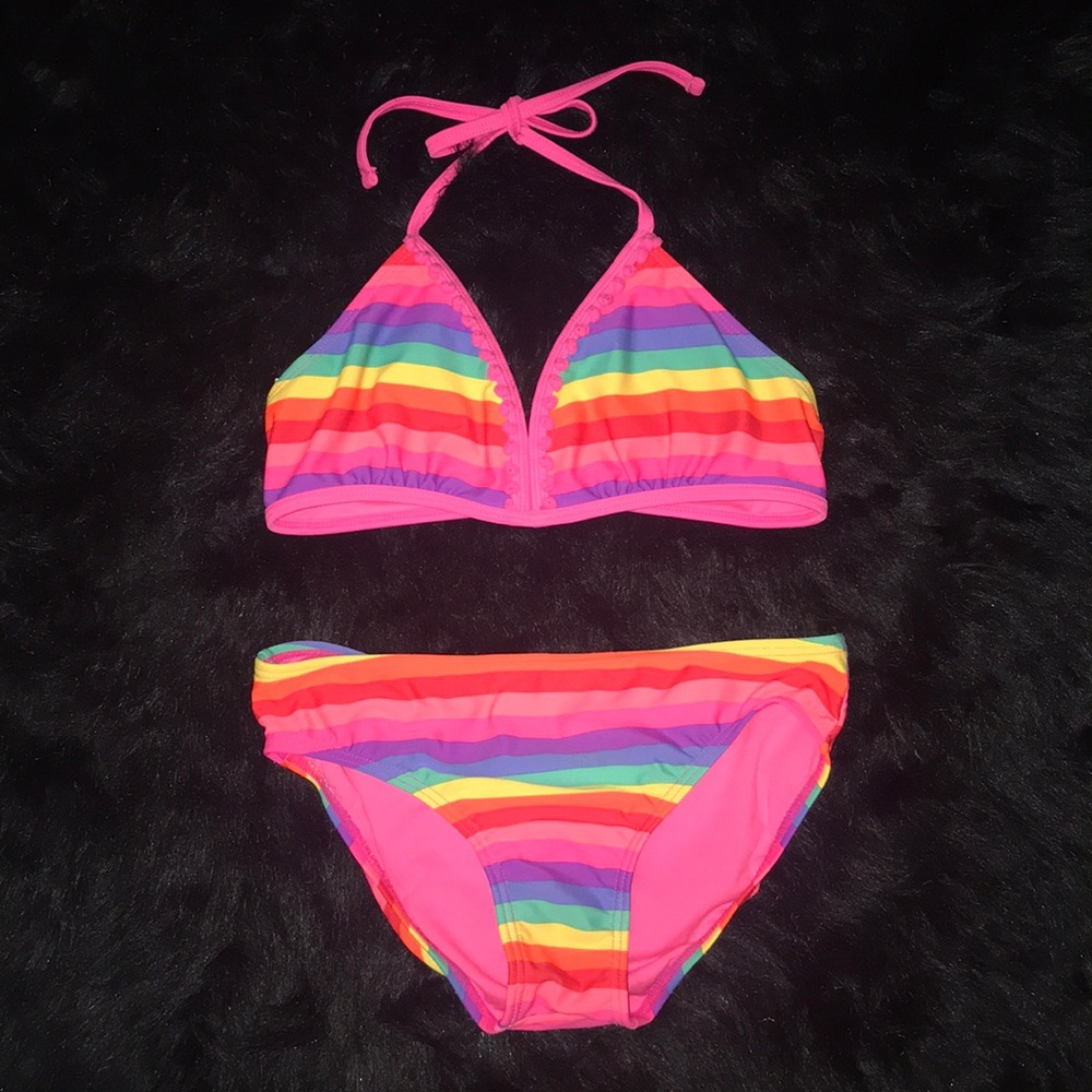 Xhilatation rainbow girls 2 piece swimsuit